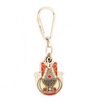 Menorah Hamsa Hand Key Chain